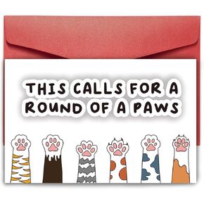 SuperShunhu Hilarious Congratulation Card for Him Her, Cute Paws Pun Graduation Card for Animal Lover, Graduation Gift for Friends Family, Proud Of You Card, New Job Card