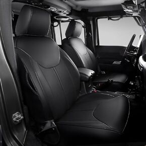 PTYYDS Seat Covers Compatible with 2018-2024 Jeep Wrangler JL Seat Covers 4 Door Car Seat Protector Replacement for 2018-2024 Jeep Wrangler JL Accessories(Black,Compatible with JL W/O Cup Holder)