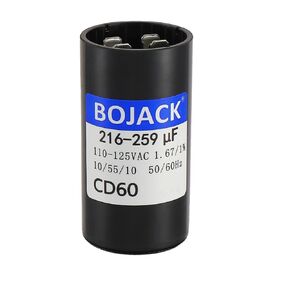 BOJACK 216-259 uF/MFD 220-250 VAC 50/60 Hz Universal Round Start Capacitor Electric Replacement Parts