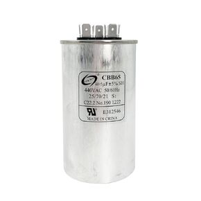 Long Term 44R4050 40+5 uF ±5% 40/5 MFD 370 or 440 Volt CBB65 Dual Run Round Capacito for Ac Motor Run Or Fan Start Or Heat Pump