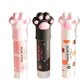 3Pcs Random Color Cat Claw,Art Glues and Pastes,Cute Glue Stick Kawaii Stationery Binding Tool,School Office Supplies One Piece,Office Glue and Adhesives,Craft Supplies