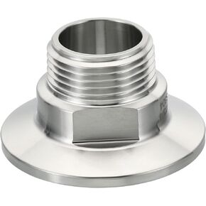 PATIKIL 2.5 Inch TC Tri Clamps Adaptor, Tri-Clover Fittings to NPT 1/2" Male Thread Adaptor 304 Stainless Steel for Food Beverage Dairy, 64mm
