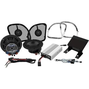 Wild Boar Audio WBARG KIT.2R مع مضخم صوت بقدرة 400 واط ومجموعة سماعات أمامية مقاس 6.5 بوصة لسيارة Harley-Davidson Road Glide الحالية لعام 2015