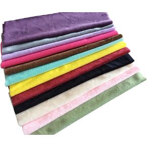 12pcs 12*12 Inches Solids Diy Fabric Crystal Velvet Short Plush Decorative Cloth Jewelry Toy Material Set Precut Bundle Patchwork Squares for Home Crafts Sewing Scrapbooking Quilting Metallic