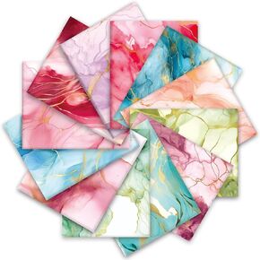 12Pcs Painted Galaxy Cotton Fabric Bundles Watercolor Starry Night Fat Quarter Colorful Sky Quilting Patchwork for DIY Handmade Sewing Crafting, 18 x 22 Inch