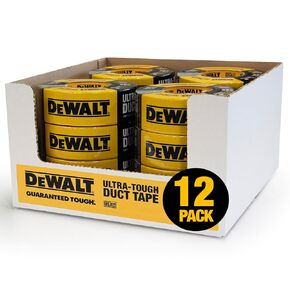 DEWALT Ultra Tough Duct Tape, 1.88 in x 30 yd, Heavy Duty, Ultra Strong, Aggressive Adhesive, All-Weather, 2 Rolls, Black