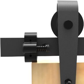 Sliding Barn Door Stopper Rail Stop for Single or Double Barn Doors Top Flat Track Middle Both End, Adjustable Fits 1.5"/40mm Width Track, Black 1 Pair