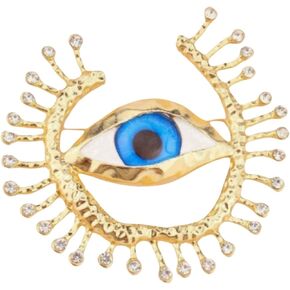 Lucky Charms Women's Evil Eye brooch Crystal rhinestones Personalized Evil Eye Fashion Large brooch Lapel brooch Women's Cat Eye Stone brooch Christmas Jewelry Gift