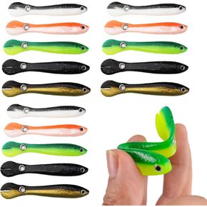 15 PCS Bionic Fishing Lure Set Creative Soft Bionic Lure Kit Bionic Bait Can Bounce Fishing Accessory for Freshwater & Saltwater, Suitable for Fishing Lovers Outdoor