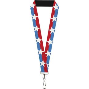 Lanyard Captain America Stars Stripe Red Blue White
