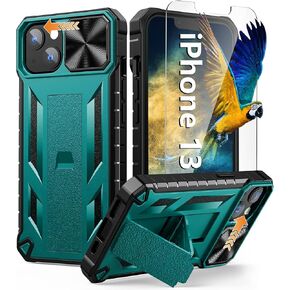 SOiOS for iPhone 13 iPhone14 Case with Stand: iPhone 13 iPhone14 Cover with Kickstand | Shockproof Military Grade Protective Cell Phone Case | TPU Durable Rugged Bumper Textured Matte Hybrid Design in Kuwait