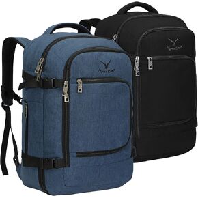 حقيبة ظهر Hynes Eagle للسفر سعة 40 لترًا معتمدة من الطيران حقيبة ظهر للرجال بمقصورة كبيرة لعطلة نهاية الأسبوع للكمبيوتر المحمول للنساء مقاس 15.6 بوصة باللون الأزرق والأسود in Kuwait