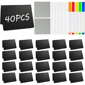 40 Pack Food Labels for Party Buffet - Mini Chalkboard Signs - Food Tags for Party Buffet - Catering Supplies Buffet Display, 3x4 Inches, Easy to Write and Wipe