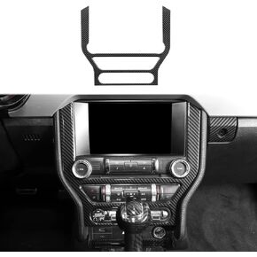 Linakip Center Console Panel Trim Compatible with Ford Mustang GT 2015 2016 2017 2018 2019 2020 2021 2022 2023, Air Conditioning AC Panel Trim, Mustang Interior Accessories(Carbon Fiber) in Saudi Arabia