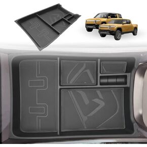 لRivian R1T & R1S صندوق تخزين وحدة التحكم المركزية السفلية مع ملحقات داخلية من الجلد متوافقة مع Rivian R1T/R1S 2022 2023 (جلد أسود) in Kuwait