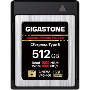 GIGASTONE 512GB Camera Ultimate Pro VPG CFexpress Card Type B Memory Card, XQD Type, High Speed up to 1800MB/s Read, 1600MB/s Write, Raw 8K Video Recording for DSLR Canon Nikon Sony Panasonic Camera