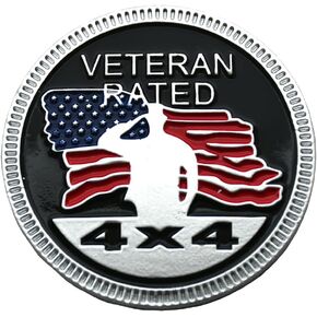 Duck Badge Rated Car Emblem, 4 x 4 3D Metal Car Badge Decals Stickers Round Emblem, Car Exterior Emblems Badge Compatible with Jeep Wrangler Vehicles Trucks SUV RV (Duck Rated-Chrome)