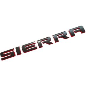 1Pcs Sierra Letters L/R Door Rear Tailgate Emblem Replacement for GMC Sierra 1500 2500 (Black)