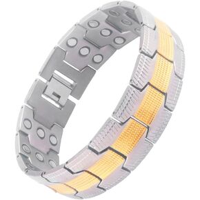 38 Titanium Wellness Silver Gold Magnetic Bracelet for Men Dragon Scales Scratch-resistant Magnetic Therapy Secure Clasp Adjustable
