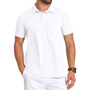 PEGENO Mens Polo Shirts Short Sleeve Golf Shirts Moisture Wicking Athletic Casual Polo Shirts