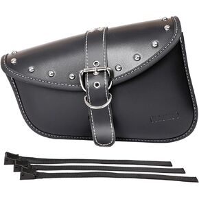 Motorcycle Saddle Bags Side Bags - Saddlebags Softail Pvc Leather for Harley Sportster Waterproof, Side Tool Bag, Universal Storage Tool Bag for Motorbike