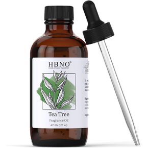 HBNO Tea Tree Fragrance Oil - Huge 4 oz (120ml) Value Size - Ideal for Soap & Candle Making, Perfumes, Home Fragrances, Reed Diffusers, Bath Bombs, Linen Sprays, Lotions, and Car Fresheners