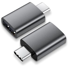 MoKo USB C to USB Adapter 10Gbps, USB C 3.2 Gen 2 Male to USB A Female Adapter Compatible with iPhone 15 Pro Max, MacBook Pro, iPad, iMac and Thunderbolt 4/3 Devices, Fit Side by Side, 2 Pack