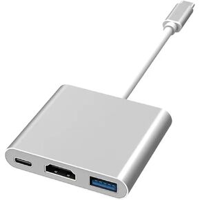 Portable 3 in 1 USB C Hub Multiport Type C Adapter with 4K HDMI USB and Type C.