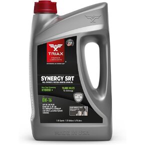 TRIAX Synergy SRT 0W-16 Full Synthetic PAO and Ester Engine Oil for Hybrid Vehicles - Extended Drain 15k Miles (5 Quart Jug)