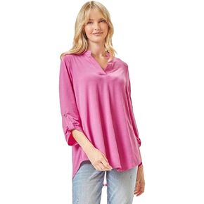 3/4 Length Sleeve Women’s Tops - Comfy Wrinkle-Free V-Neck Women Blouses Dressy Casual