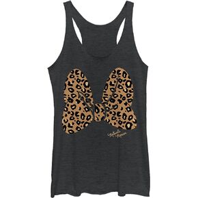 Disney Women's Characters Animal Print Bow Tri-Blend Racerback Layering Tank