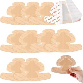 10 Pcs 5 x 8 Inch Bordered Silicone Adhesive Foam Dressing, Wound Dressing Bandage, High Absorbency Silicone Bandages for Wounds Care Heel Elbow Wrist Foot, Beige