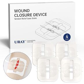 Emergency Wound Closure Device, 4 Pcs Butterfly Bandaids Closure Zippers, Repair Wounds Without Stitches, Quick Clot, Adjustable (4-Strap)
