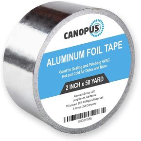CANOPUS Aluminum Foil Tape, Heavy Duty, Heat Resistant Insulation Tape, Metallic Silver Duct Tape, Flue Tape, Heat Tape for Patching, Sealing Hot & Cold HVAC, Vent, Water Pipe, 3.6mil, 2 in x 150 ft