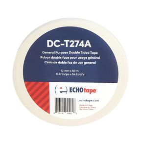ECHOtape DC-T274A General Purpose Frosted Clear Double Sided Tape for Mounting & Bonding | Double Sided Tape for General Purpose Bonding | Thin Adhesive Tape, 0.71 in x 54.6 yds
