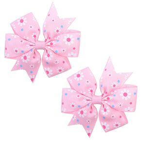 Flower Hair Clips for Little Girls Fresh Blue Floral Hair Bow Clips with Alligator Clips Daily Headwear Hair Accessories No Slip Cute Ribbon Hair Barrette Hairpins for Birthday Holiday Hair Styling