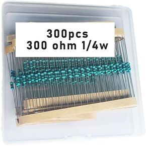 300 1/4W, 300R1/4W, 300 ohm, 300 R 1/4W, 300Ωresistor, 300 ohm resistor, 300 ohm Metal resistor, 300 R Metal Film resistors 1/4w(0.25w) 1% tolerance 0.01 MF Metal Film Fixed Resistor 300 pcs