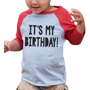 7 ate 9 Apparel Kids It's My Birthday Red Raglan Tee