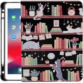 Case for iPad 6th/5th Generation 2018/2017 Model 9.7-Inch, Premium PU Leather Folding Stand Shell Multiple Viewing Angles TPU Protective Cover, Baseball