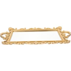 Embossed Mirror Tray Antique Mirror Tray Jewelry Trinket Tray Mirror Vanity Tray Jewelry Organizer Tray Mirror Catchall Tray Gold Cake Stand Serving Tray Glass Metal Tea Tray Miss