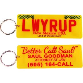LWYRUP Lawyer Up Car License Plate Better Call Saul Goodman Breaking Bad TV Show New Mexico Land of Enchantment Keychain KeyRing Key Chain Ring