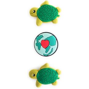 WorkedLikeACharm 3pcs Save the Sea Turtles Mother Earth Shoe Charms Decoration Gift