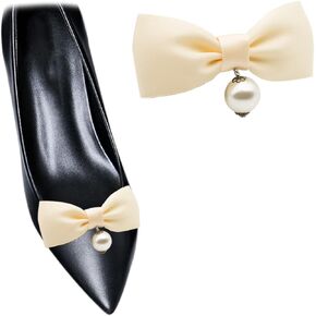 Fashion Bridal Wedding Shoe Clips Pearl Pendant Ribbon Bow Shoe Accessories Heels Bag Hat Decoration
