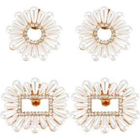 PH PandaHall Shoe Clips for Wedding, Alloy Rhinestone Shoe Clips Removable Crystal Shoe Buckles Elegant Shoe Clips