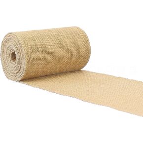 CleverDelights 6" Premium Burlap Roll - 10 Yards - No-Fray Finished Edges - Natural Jute Burlap Fabric