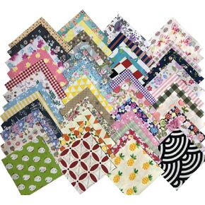 200 pcs Fabric Squares Sheets Patchwork Craft Cotton Quilting Fabric Bundles DIY Patchwork Crafts with with Different Patterns for Crafts (10cmx10cm)