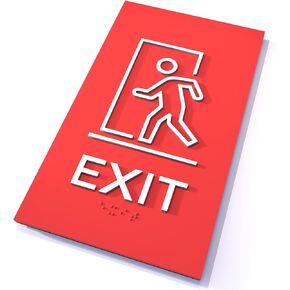 Kubik Letters AED Sign, ADA Compliant Modern Design Sign with Grade 2 Braille for AED Location with Double Sided Tape