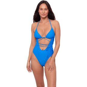 Sports Illustrated Women's Cutout One Piece with Wrap Tie Detail