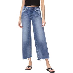 Flying Monkey Women's High-Rise Crop Wide Leg Jeans in Sagacity
