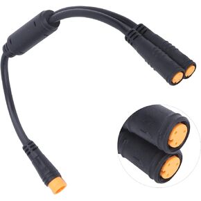 Alomejor Electric Bike Cable Waterproof Y Splitter 1 to 2 Cable with 3 Pin Connector for BBS01/BBS02/BBSHD Shift Sensor Brake